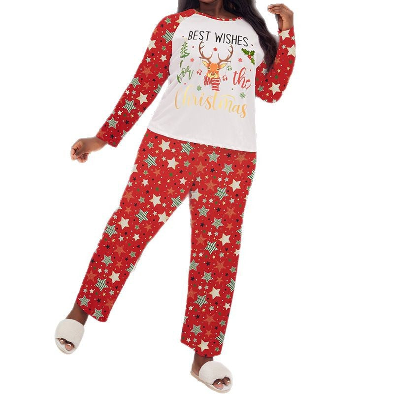 Damen-Pyjama-Set mit Langarm, Übergröße