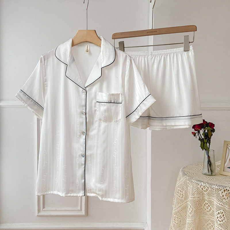 Elegantes Schlafanzug-Set aus Satin, Langarm, für Paare