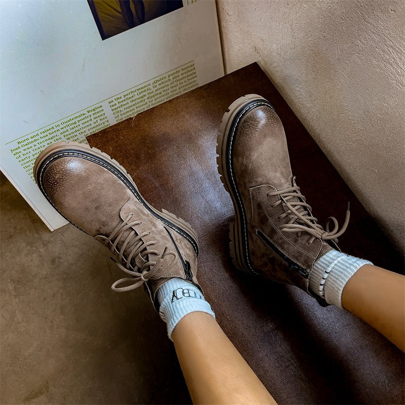 Herren-Lederstiefel mit seitlichem Reißverschluss
