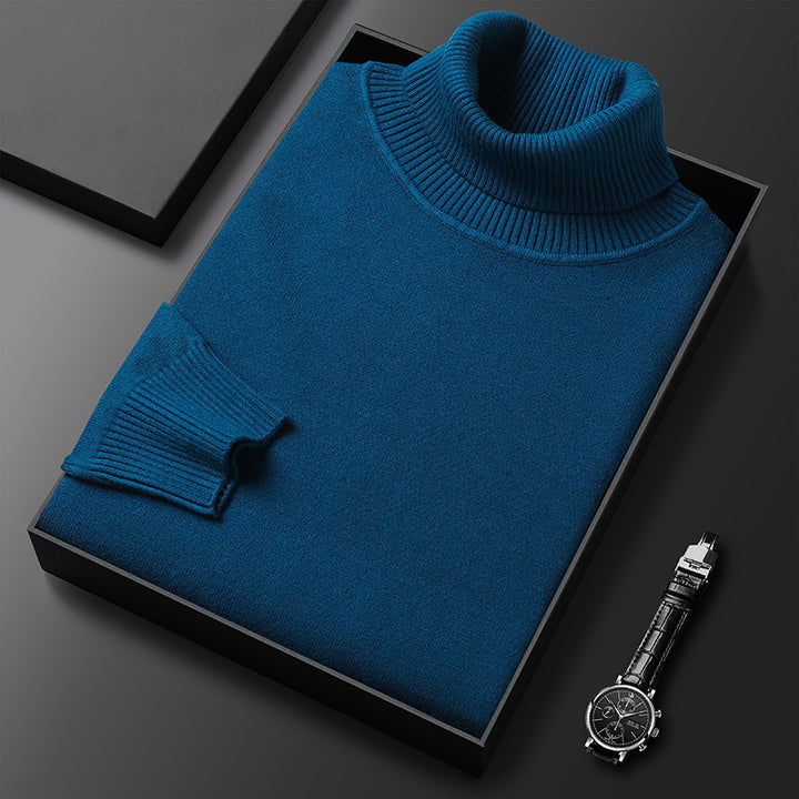 Herren-Rollkragenpullover, elastisch und körperbetont