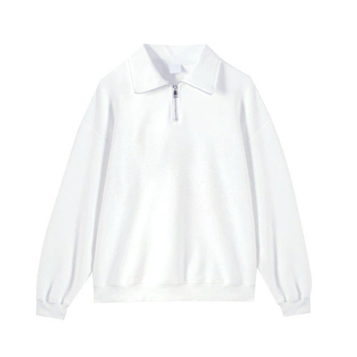 Polo-Sweatshirt mit halbem Reißverschluss, leicht
