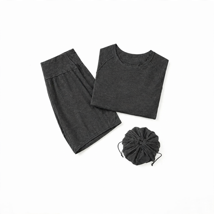 Herren-Schlafanzug-Set, atmungsaktiv, Rundhals