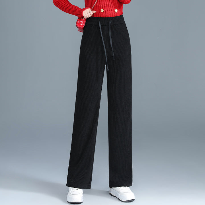 Gefütterte Cord-Hose mit hoher Taille