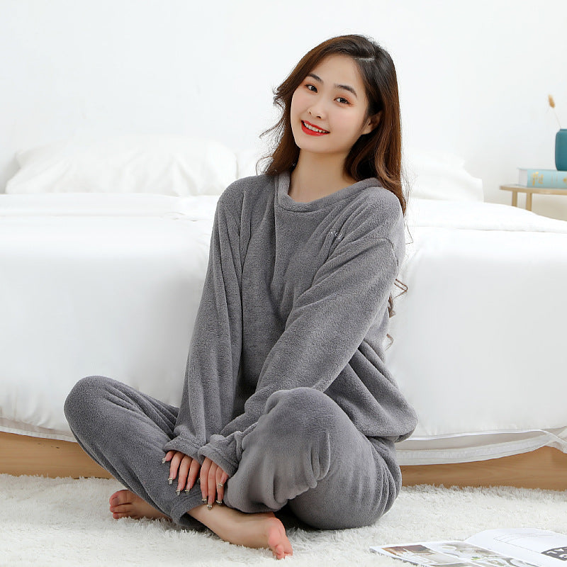 Paar-Pyjama-Set, Korallenfleece, warm und modisch