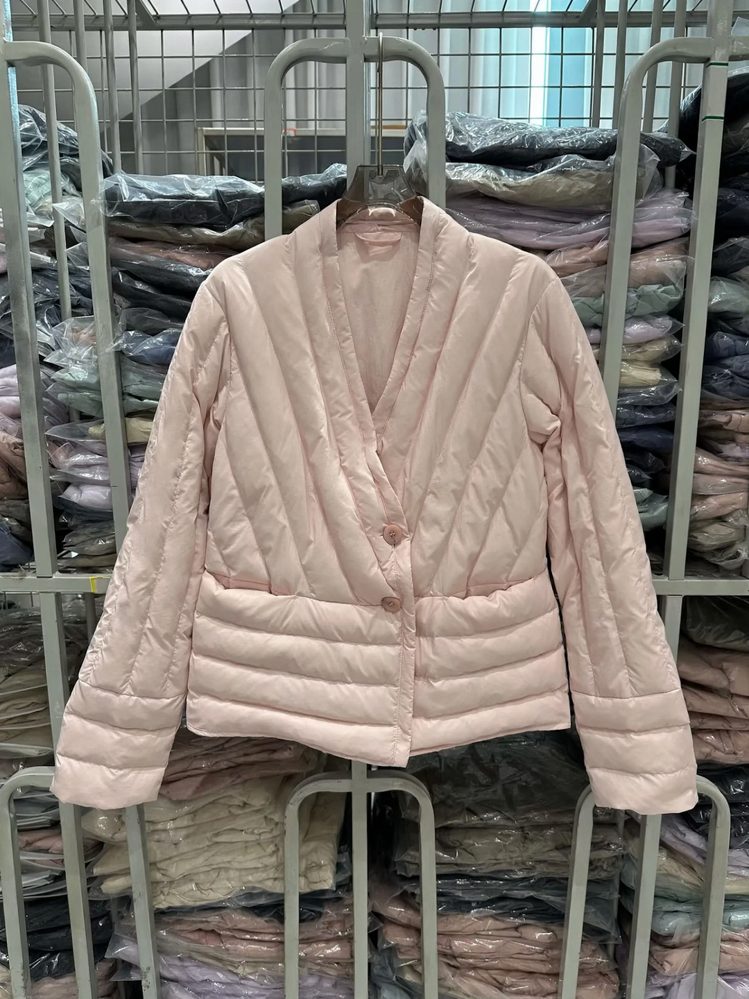 Leichte V-Ausschnitt Daunenjacke für Damen