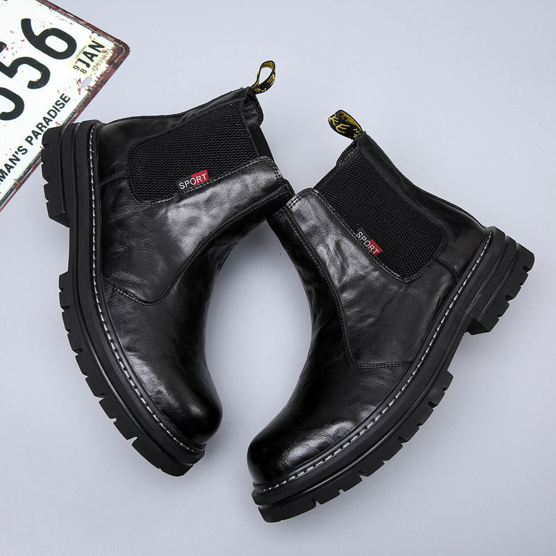 Herren Chelsea-Stiefel, gefüttert, Vintage-Stil, Leder