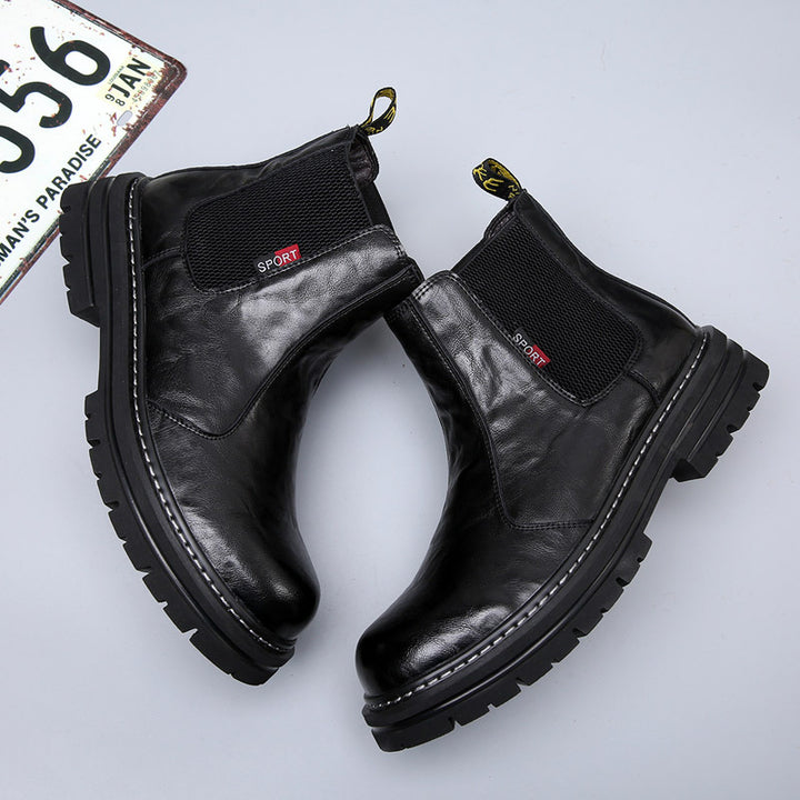 Herren Chelsea-Stiefel, gefüttert, Vintage-Stil, Leder