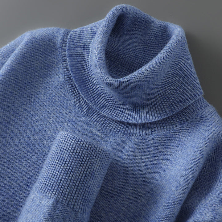 Herren-Rollkragenpullover aus reiner Wolle