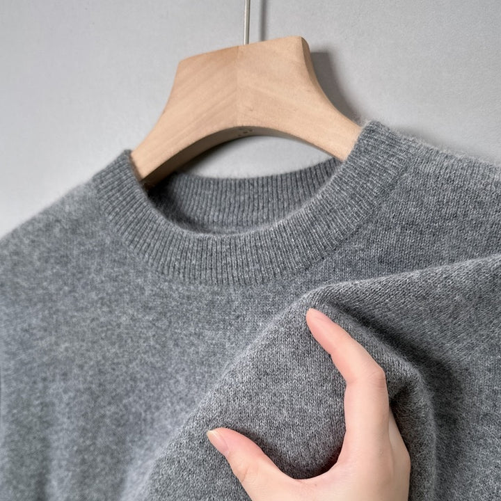 Herren-Pullover mit Stehkragen, aus Wolle