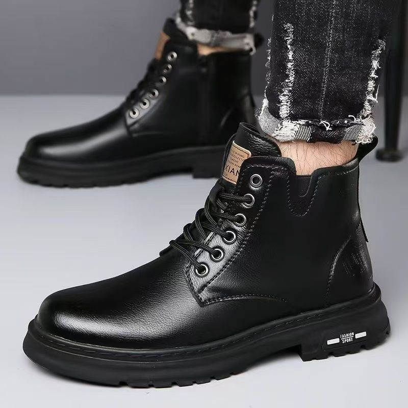 Herren-Stiefel aus Rindsleder, gefüttert