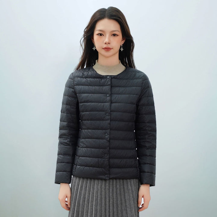 Leichte Damen-Daunenjacke, schlichtes Design
