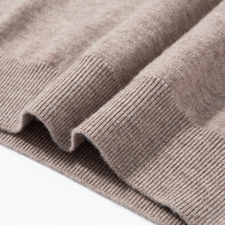 Herren-Wollpullover, 100% Wolle, Reißverschluss, Stehkragen