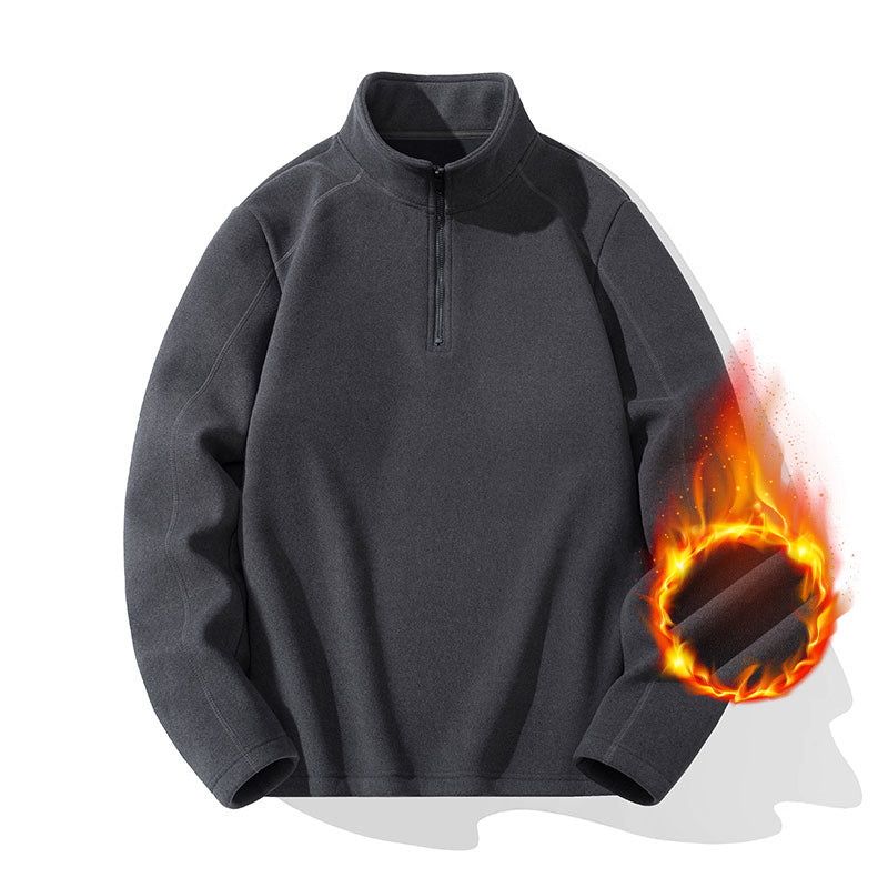 Herren-Sweatshirt mit Stehkragen, Reißverschluss und Futter