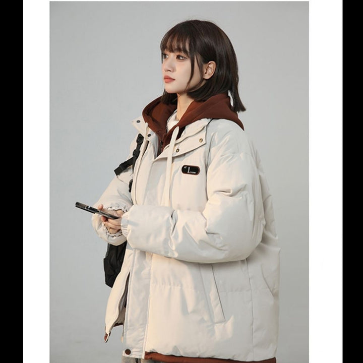 Gefütterte Damen-Winterjacke im Lagen-Look