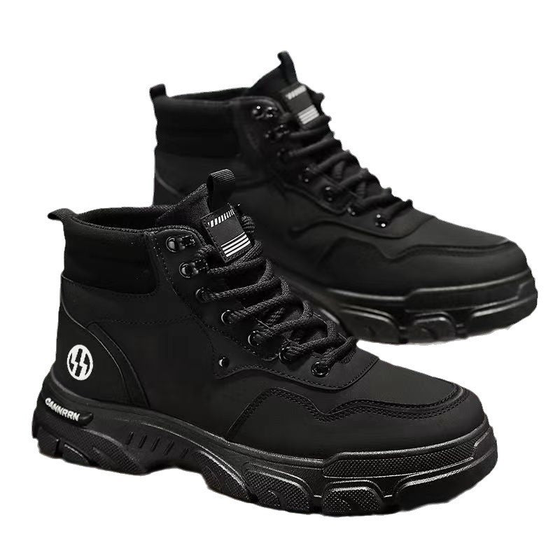 Herren-Stiefeletten mit Plateau und Keilabsatz