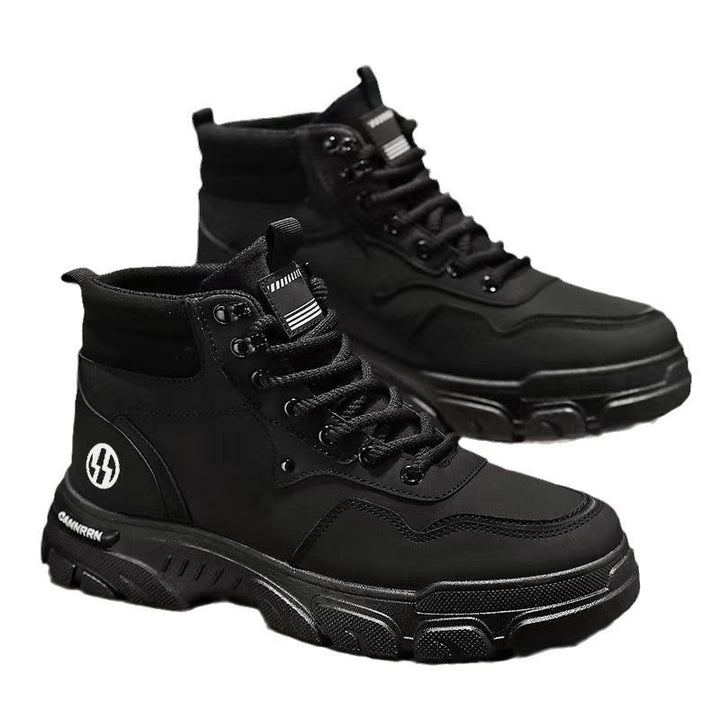 Herren-Stiefeletten mit Plateau und Keilabsatz