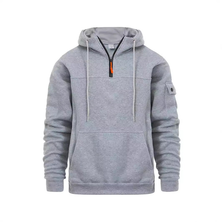 Lässiger Kapuzenpullover mit Halbreißverschluss