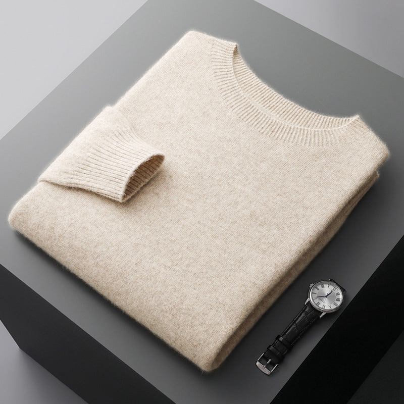 Herren-Wollpullover mit Stehkragen