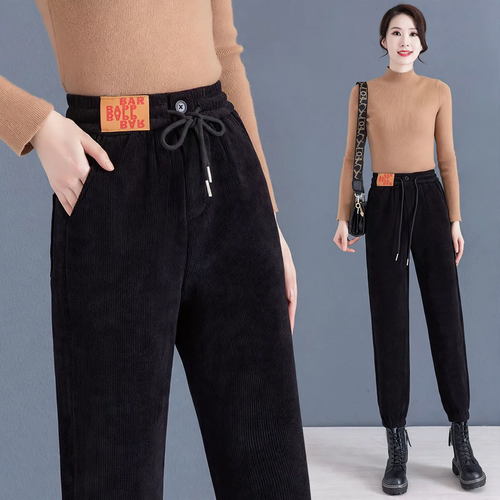 Kord-Freizeithose mit hohem Bund