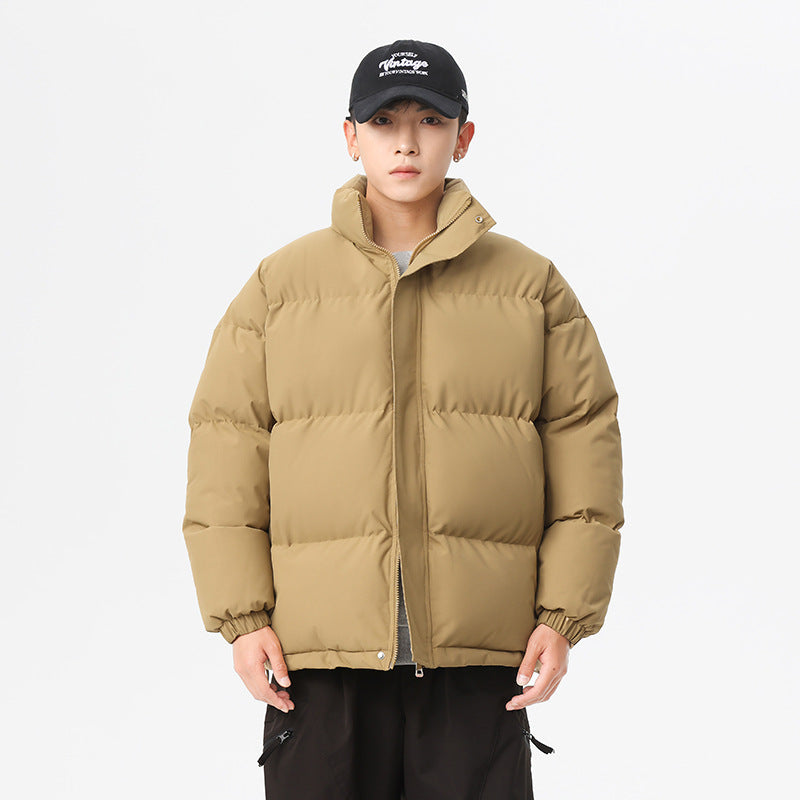 Herren-Steppjacke, einfarbig, locker, urbaner Stil