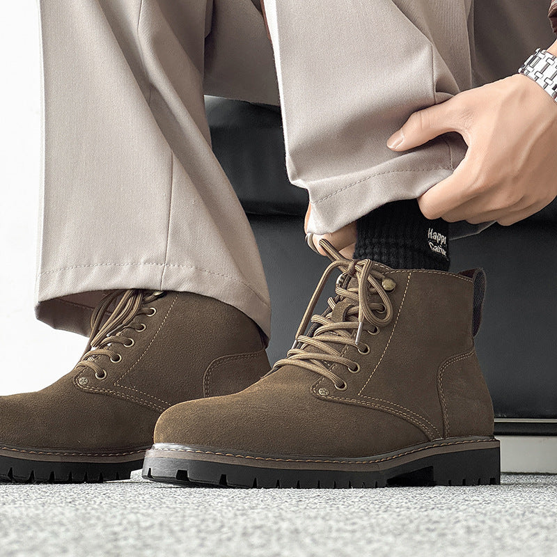 Arbeitsstiefel für Herren, Wildleder-Optik, britischer Stil