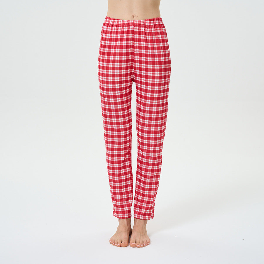 Damen-Pyjama-Set, Rundhalsausschnitt, weihnachtliches Design