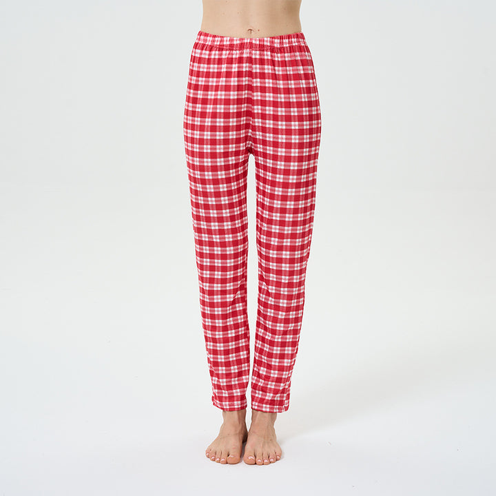 Damen-Pyjama-Set, Rundhalsausschnitt, weihnachtliches Design