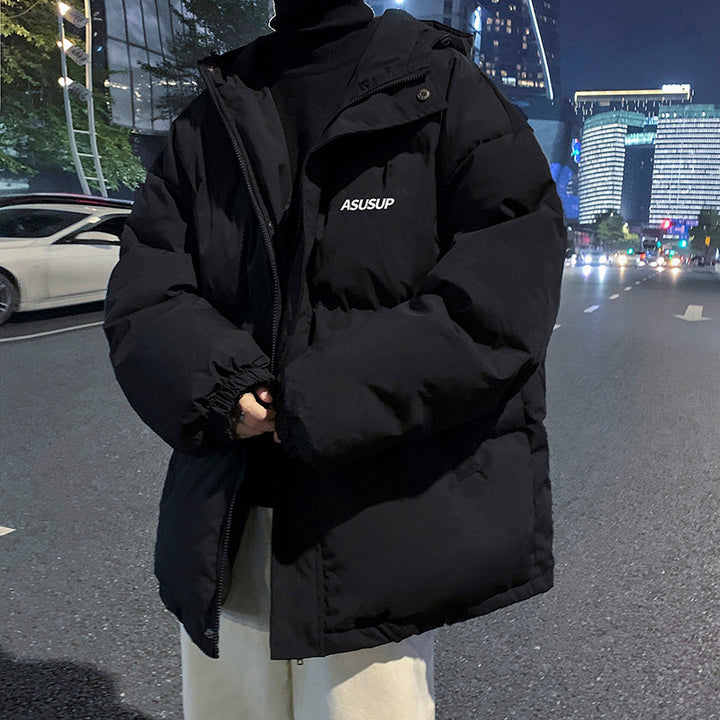 Gefütterte Herren-Kapuzenjacke im Oversize-Stil