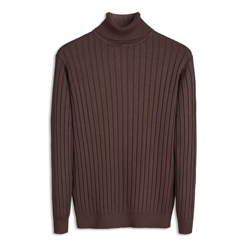 Herren-Strickpullover mit umschlagbarem Stehkragen