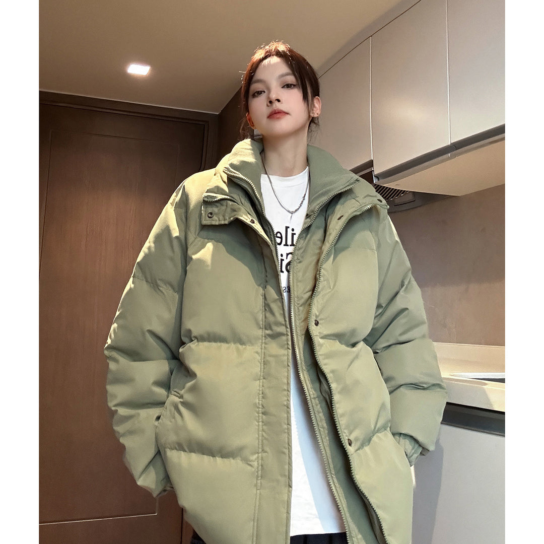 Gefütterte Unisex-Jacke mit Stehkragen