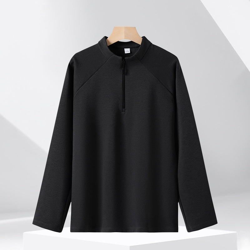 Halbreißverschluss-Sweatshirt mit Stehkragen, 320g