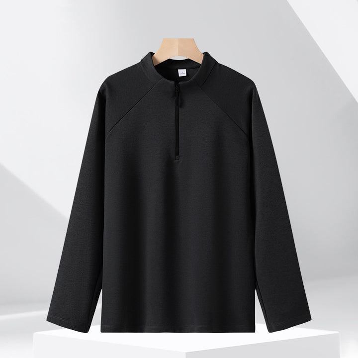 Halbreißverschluss-Sweatshirt mit Stehkragen, 320g