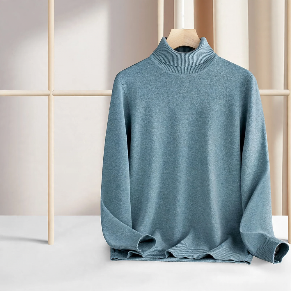 Herren Rollkragenpullover aus Wolle und Modal, warm