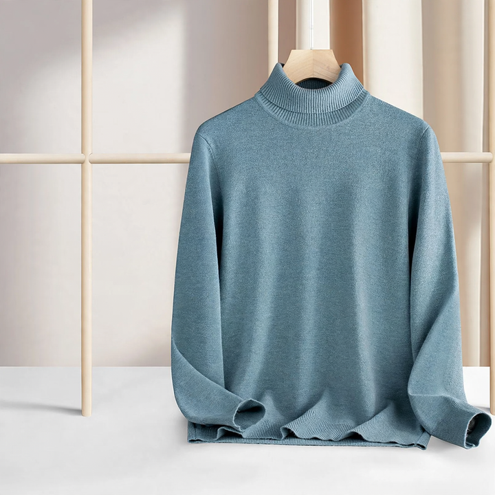 Herren Rollkragenpullover aus Wolle und Modal, warm