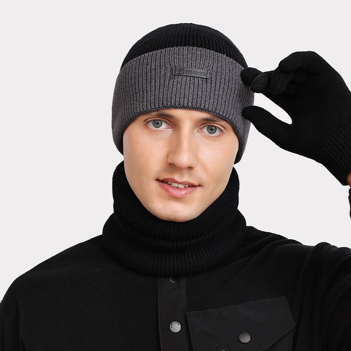 Winter-Strickmütze mit Nackenschutz, 2-teiliges Set