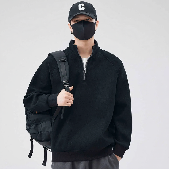 Herren-Sweatshirt mit Stehkragen und Futter