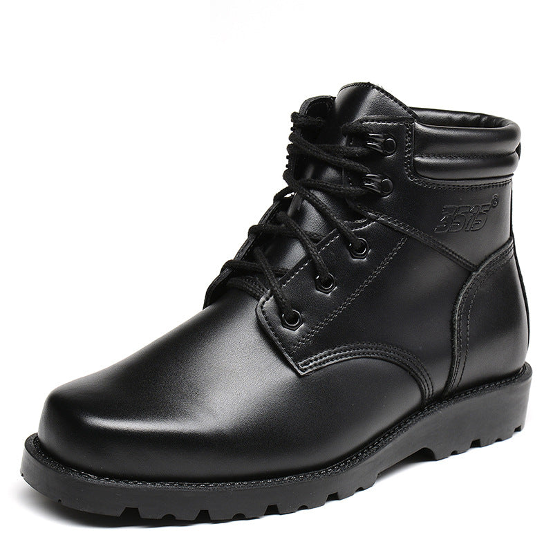 Herren-Winterstiefel aus echtem Leder mit Lammfellfutter