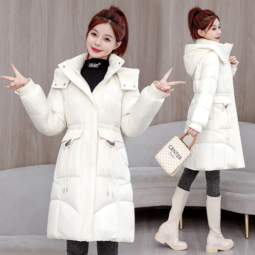 Lange, gefütterte Damen-Winterjacke
