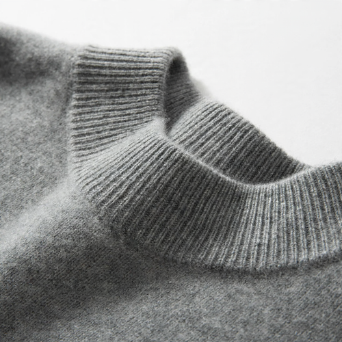 Herren-Kaschmirpullover, Stehkragen, dickes Strickdesign