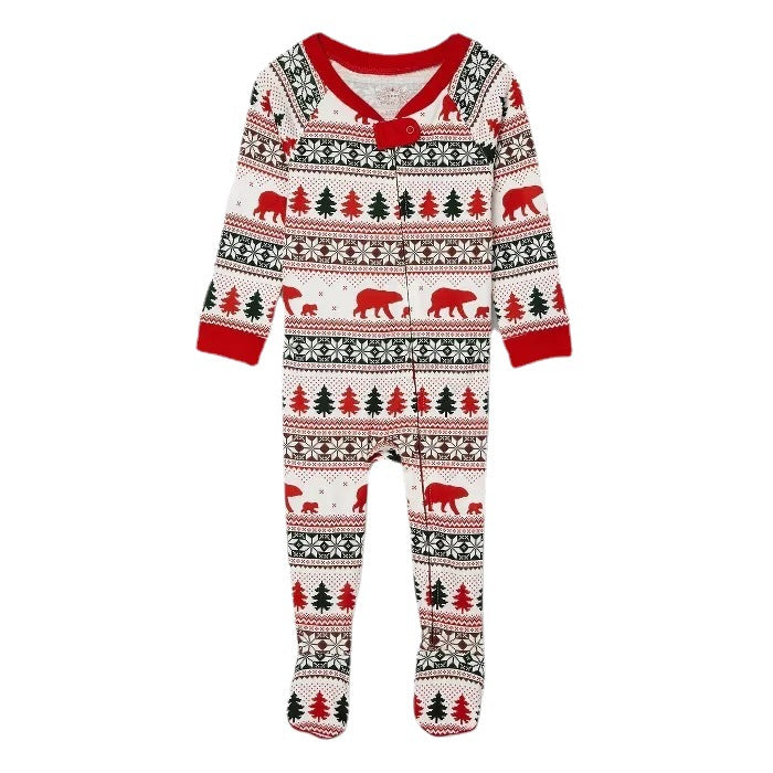 Familien-Schlafanzug-Set, Weihnachtsmotiv, langärmelig