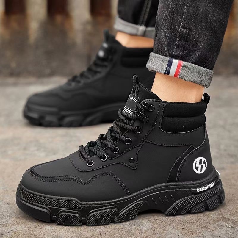 Herren-Stiefeletten mit Plateau und Keilabsatz