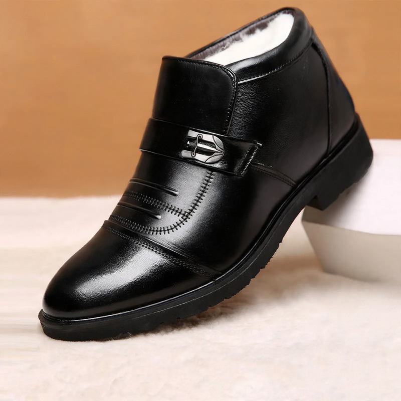 Herren-Winterstiefel, gefüttert, rutschfest, Business-Casual