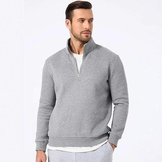 Herren Sweatshirt mit Stehkragen und Reißverschluss