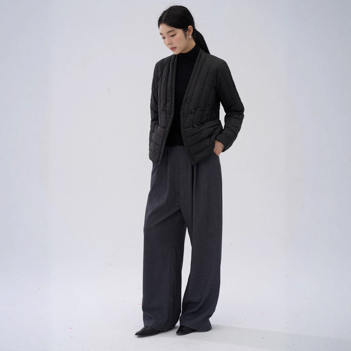 Leichte V-Ausschnitt Daunenjacke für Damen