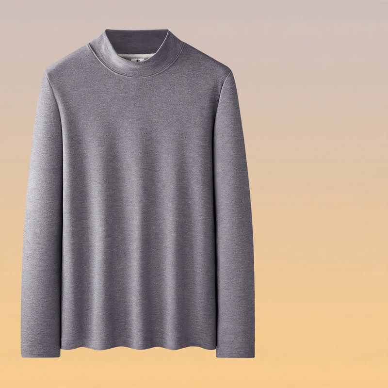 Herren-Langarm-Unterziehshirt mit Stehkragen