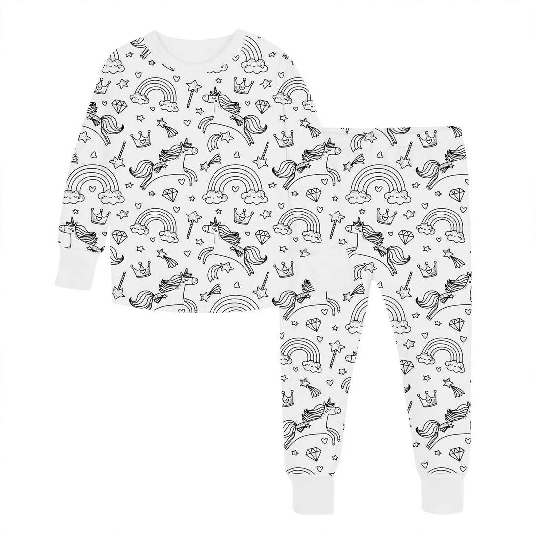 Kinder-Pyjama-Set, DIY-Malset, Baumwolle