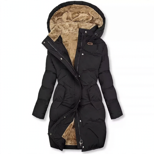 Gefütterte Damenjacke mit Fellkragen