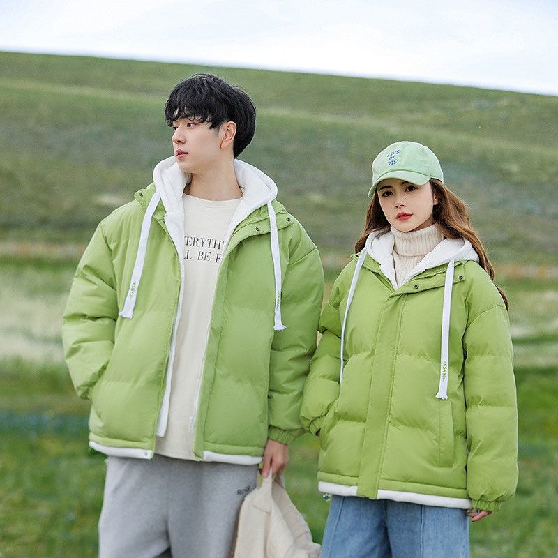 Herren-Steppjacke mit Kapuze, lockere Passform