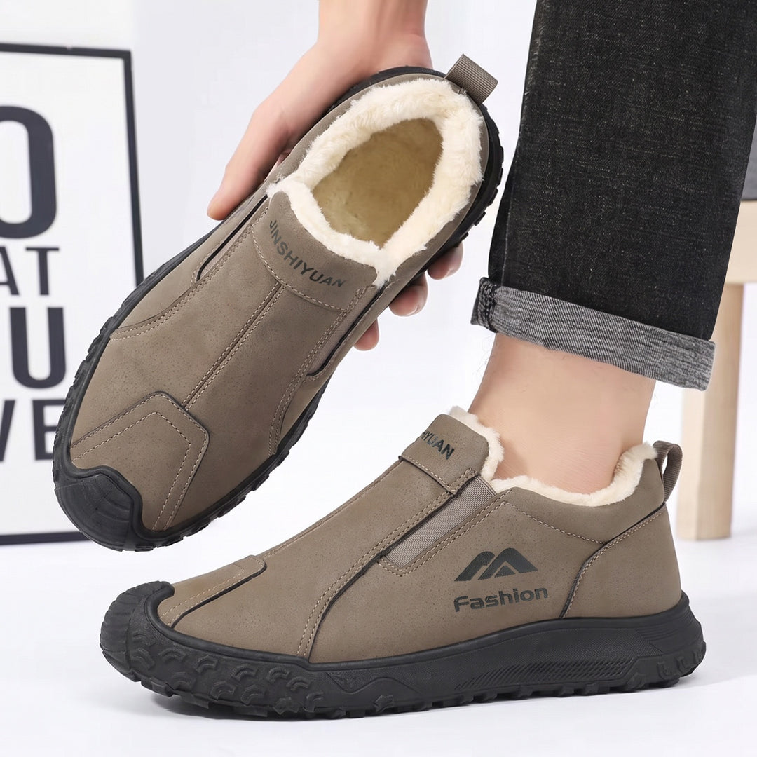 Gefütterte Herren-Winterstiefel aus Wildlederimitat