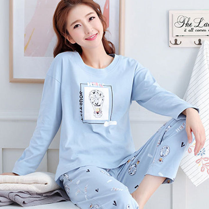 Damen-Schlafanzug-Set mit Herz-Print